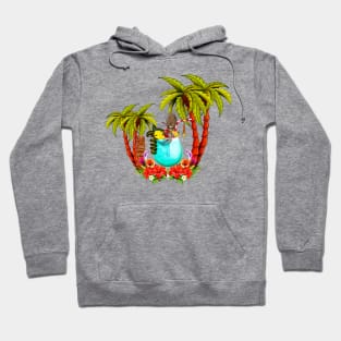 Little mermaid in a glass, tropical design Hoodie